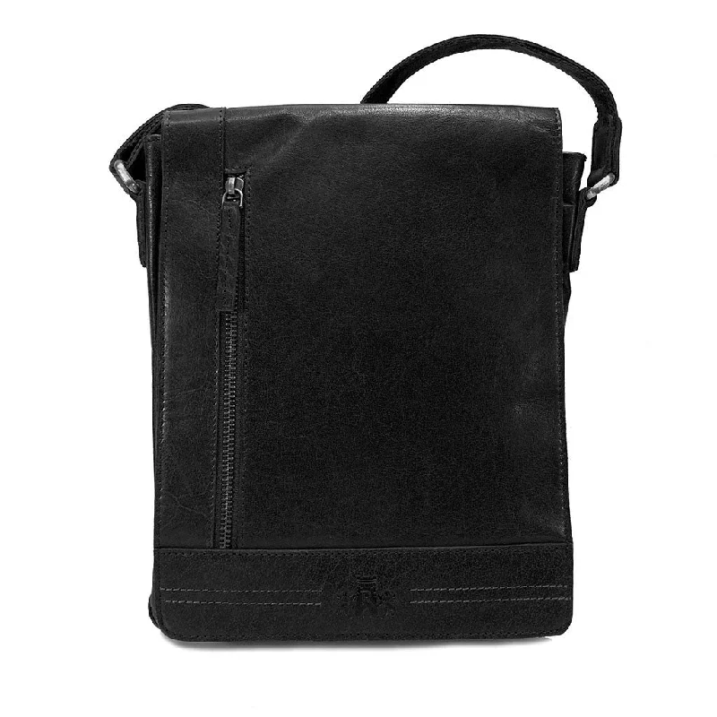 Rowallan Conquest Leather Messenger Bag - Style: 319626 - Black