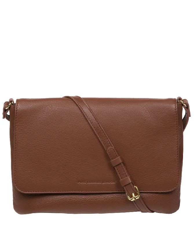 'Ruby' Dark Tan Nappa Leather Cross Body Bag