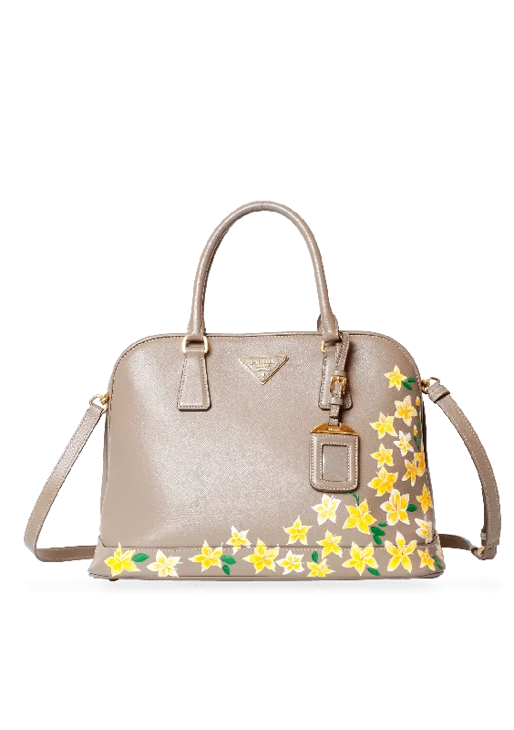 SPAZZOLATO FLOWERS SATCHEL