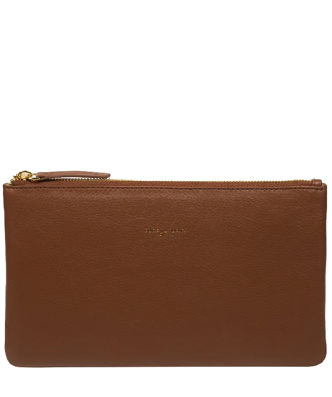 'Wilmslow' Tan Nappa Leather Clutch Bag