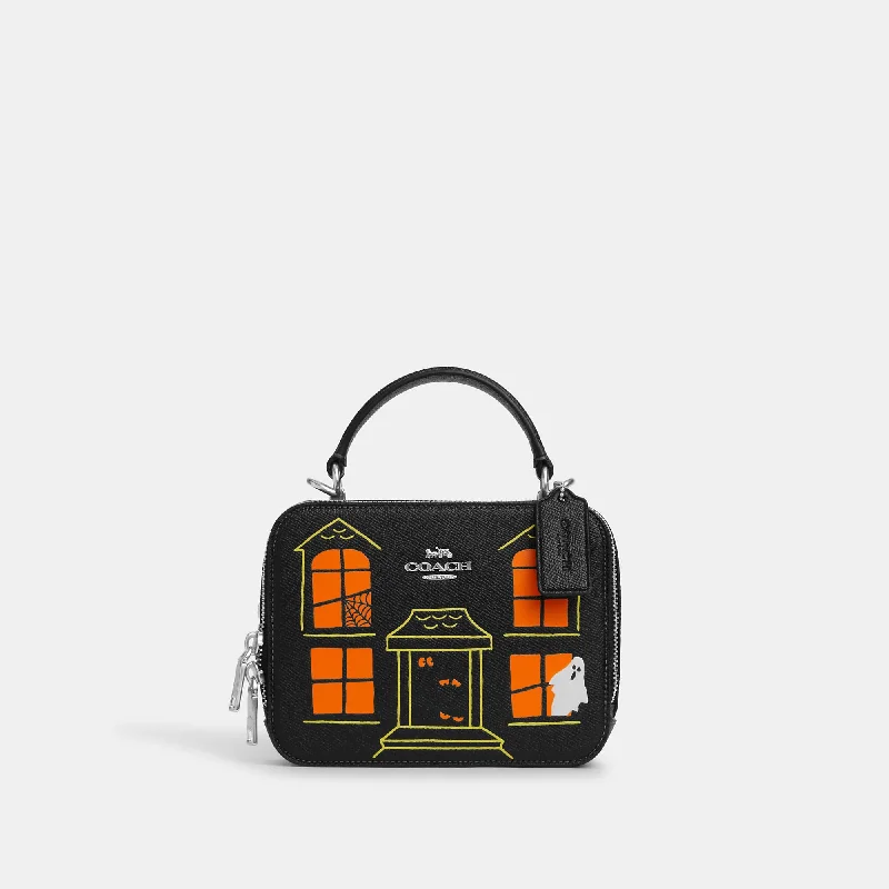 Stylish Savings Coach Outlet Box Crossbody With Halloween Haunted House Designer Bags, Low Prices